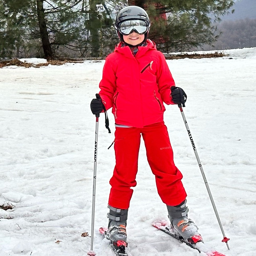 Spyder Red Kids’ Waterproof Ski Jacket & Pants